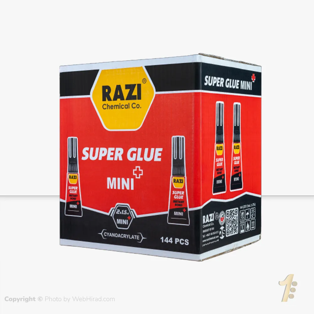 عکس کارتن 144 تایی چسب قطره ای رازی 1.5 میل تیوبی رازی